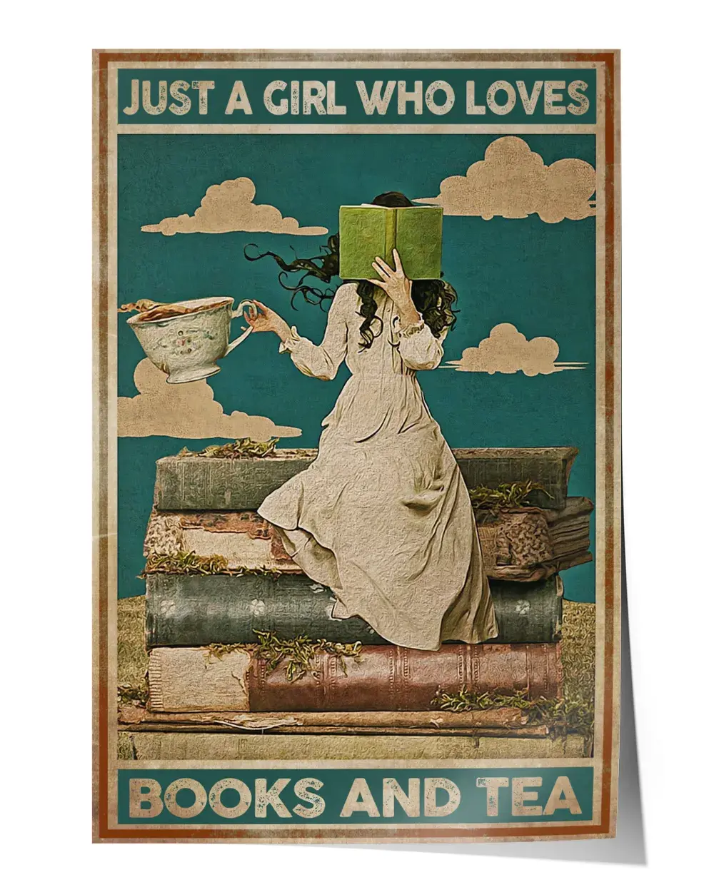 JUST A GIRL WHO LOVES BOOK AND TEA Wall Decor Artwork Print Poster Wall Art Print Home Decor Vintage – Satin Portrait Poster 129441 JUST A GIRL WHO LOVES BOOK AND TEA Wall Decor Artwork Print Poster Wall Art Print Home Decor Vintage - Satin Portrait Poster