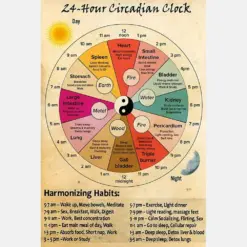 24 Hour Circadian Clock Poster Organ Clock Poster Knowledge Poster Poster Wall Art Chinese Medicine Healthy Poster