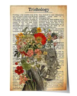 Trichology Flower Text Poster - Satin Portrait Poster