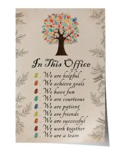 In This Office Tree We are A Team Poster - Satin Portrait Poster