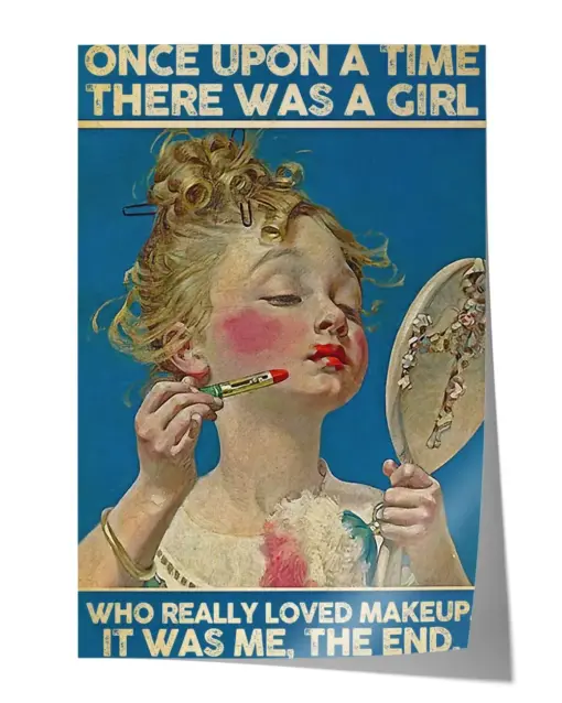 Once upon a time there was a girl poster Wall Decor Artwork Print Poster Wall Art Print Home Decor Vintage - Satin Portrait Poster