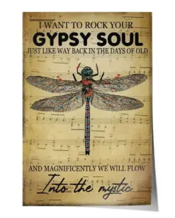 I wan't to rock your gypsy soul Wall Decor Artwork Print Poster Wall Art Print Home Decor Vintage - Satin Portrait Poster