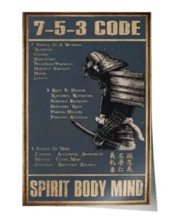 Samurai 7-5-3 code Spirit body mind - Satin Portrait Poster