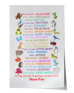 See You Later Alligator After A While Crocodile Animal Name Poster - Satin Portrait Poster