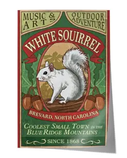 White Squirrel Wall Decor Artwork Print Poster Wall Art Print Home Decor Vintage - Satin Portrait Poster