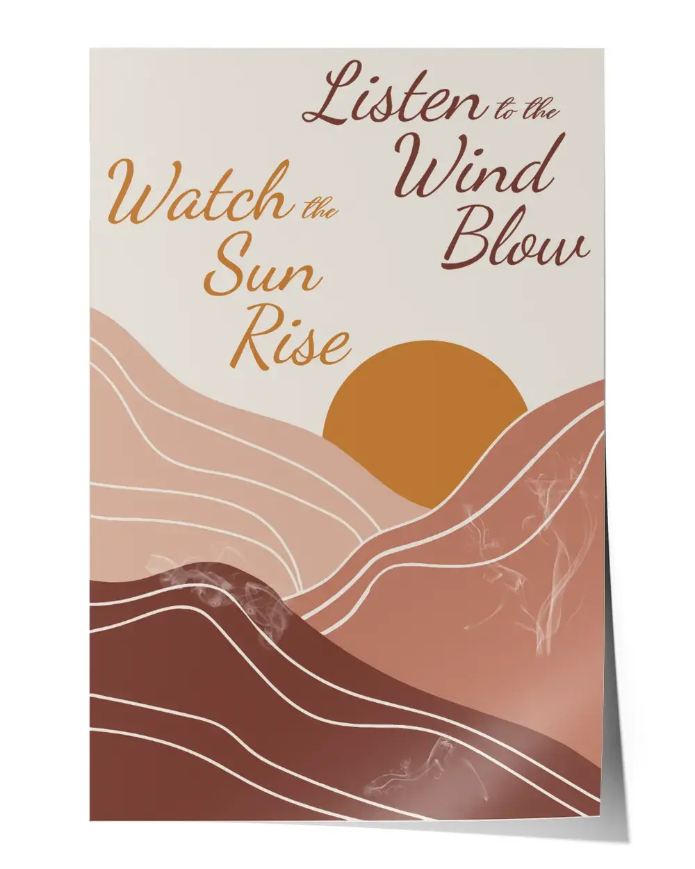 Watch The Sun Rise Listen To The Wind Blow Wall Decor Artwork Print Poster Wall Art Print Home Decor Vintage - Satin Portrait Poster
