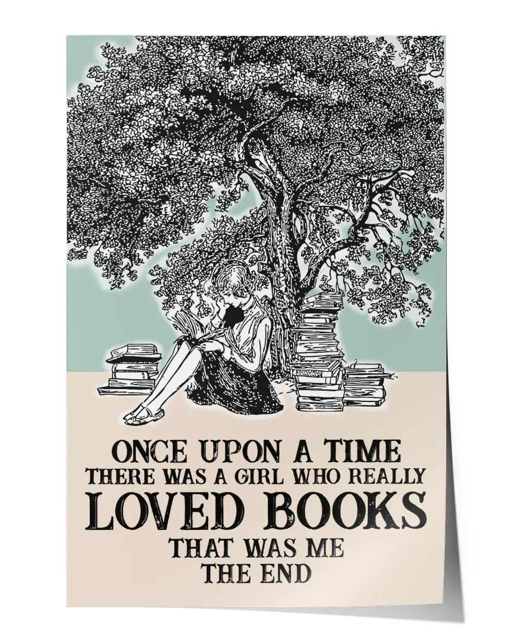 Once upon a time there was a girl who really (2) Wall Decor Artwork Print Poster Wall Art Print Home Decor Vintage - Satin Portrait Poster