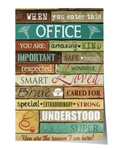 When You Enter This Office You are The Reason Why I Am Here Nurse Poster - Satin Portrait Poster