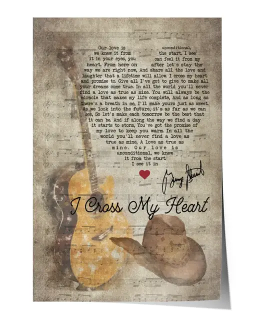 I Cross My Heart Wall Decor Artwork Print Poster Wall Art Print Home Decor Vintage - Satin Portrait Poster