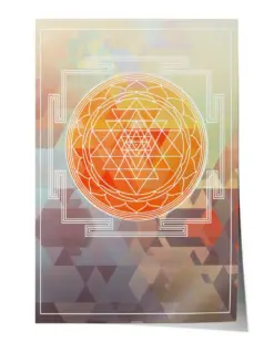 Sri Yantra Hindu-Symbol - Satin Portrait Poster