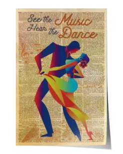 Hear The Dance Salsa See The Music Poster - Satin Portrait Poster