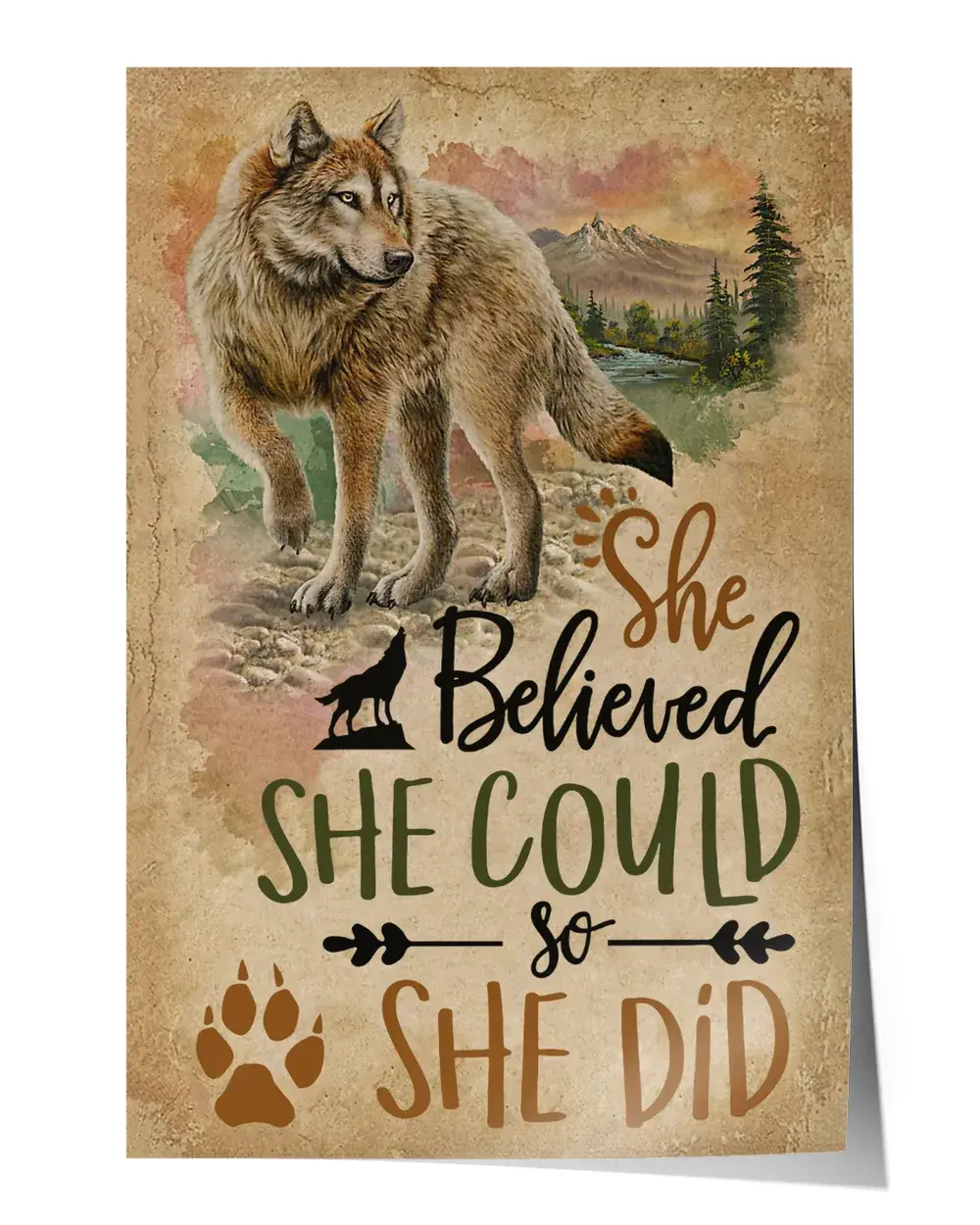 She believed Wall Decor Artwork Print Poster Wall Art Print Home Decor Vintage - Satin Portrait Poster