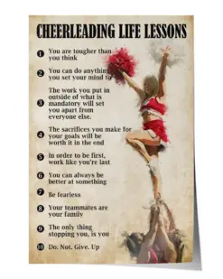 Cheerleading Life Lessons Be Fearless Poster - Satin Portrait Poster