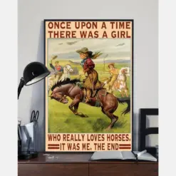 A Girl Loves Horses Poster Once Upon A Time Vintage Room Home Decor Wall Art Gifts Idea