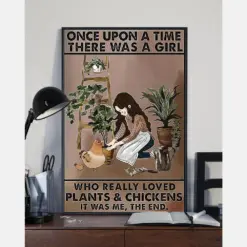 A Girl Who Love Plants And Chickens Poster Once Upon A Time Vintage Room Home Decor Wall Art Gifts Idea