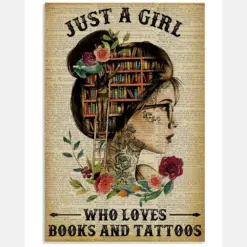 A Girl Who Loves Books And Tattoos Reading