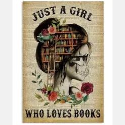 A Girl Who Loves Books Skeleton Reading