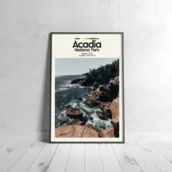 Acacia Poster - Oil Painting Technique | Usa National Park Wall Art | & Printed Travel Prints | Animalistic Home Decor