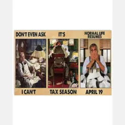 Accountant - It'S Tax Season Horizontal Canvas And Poster | Wall Decor