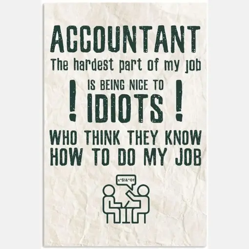 Accountant Nice To Idiots Funny Occupation Quote Minimal Picture Decor