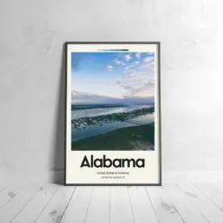 Alabama Poster - Oil Painting Technique | United States Wall Art | & Printed Travel Prints | Animalistic Home Decor