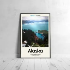 Alaska Poster - Oil Painting Technique | United States Wall Art | & Printed Travel Prints | Animalistic Home Decor