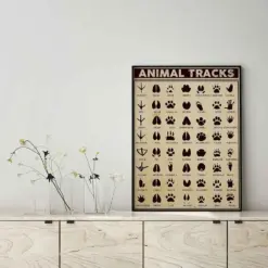 Animal Tracks Vintage Educational Wall Art Of Knowledge Chart