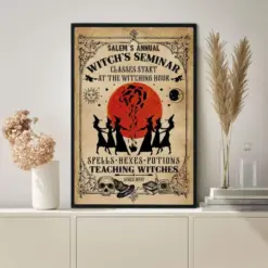 Annual Seminar Poster Witch Wall Decor Halloween Decor Witch Sign Halloween Poster Witches Art Print Witchy Decor