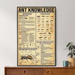 Ant Knowledge Poster Ant Lover Gift All About Ants Vintage Knowledge Poster Knowledge Wall Art Home Wall Decor Education Wall Decor