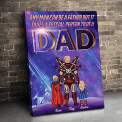 Any Man Can Be A Father Personalized Canvas For Father's Day - Poster & Canvas