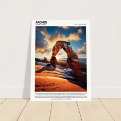 Arches National Park Poster Arches National Park Print National Park Art National Park Wall Art National Park Prints Travel Poster