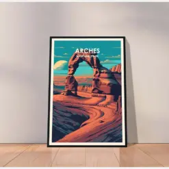 Arches National Park Poster Arches Poster Arches Print Travel Posters Travel Gifts Illustration Art Us National Park Wall Decor