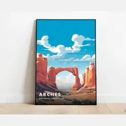 Arches National Park Poster Print | Majestic Landscape Wall Art Utah Desert Decor Hiking Trail Artwork Nature Lover's Gift Outdoor