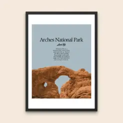 Arches National Park Retro Photography Print Utah State Mob Utah Utah Art Print Utah Wall Art Usa Wall Art Retro Travel Wall Art