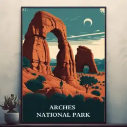 Arches National Park Travel Poster Posters Prints Wall Art Modern Home Room Bar Decor Painting Framed