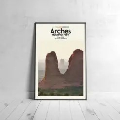 Arches Poster - Oil Painting Technique | Usa National Park Wall Art | & Printed Travel Prints | Animalistic Home Decor