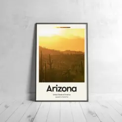 Arizona Poster - Oil Painting Technique | United States Wall Art | & Printed Travel Prints | Animalistic Home Decor