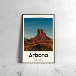 Arizona State Poster - Oil Painting Technique | United States Wall Art | & Printed Travel Prints | Animalistic Home Decor