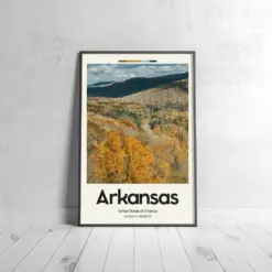 Arkansas Poster - Oil Painting Technique | United States Wall Art | & Printed Travel Prints | Animalistic Home Decor