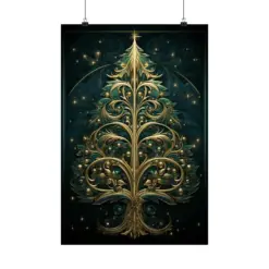 Art Deco Inspired Celtic Christmas Tree Wall Poster Celtic Christmas Poster