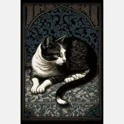 Art Nouveau Cat Art Print | Cat Art Print | Cat Art Retro | Art Wall Decor | Animal Art | Cat Poster Print | Cat Artwork | Art Deco Cat