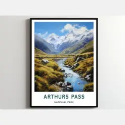 Arthur Pass Travel Print Wall Art Arthur Pass Wall Hanging Home Decor Arthur Pass Gift Art Lovers National Park Art Poster