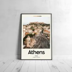 Athens Poster - Oil Painting Technique | European Wall Art | & Printed Travel Prints | Animalistic Home Decor