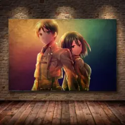 Attack On Titan Poster Even Yeager Minimalist Anime Poster Vintage Retro Art Print Anime Poster Wall Art Print Home Decor
