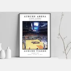 Auburn Arena Canvas Poster | Auburn Arena Stadium Print | Basketball Stadium Canvas | Print Poster | Black White Stadium