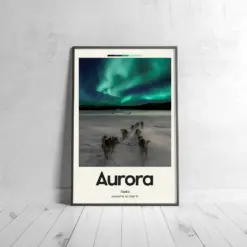 Aurora Poster - Oil Painting Technique | Wonder Of The World Wall Art | & Printed Travel Prints | Animalistic Home Decor