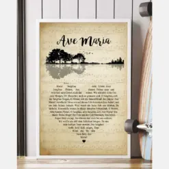 Ave Maria Song Lyrics Guitar Heart Vintage Portrait