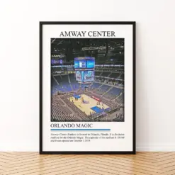 Away Center Canvas Wall Art | Nba Print Basketball Gift | Stadium Print Poster | Framed Canvas Poster | Stadium Print