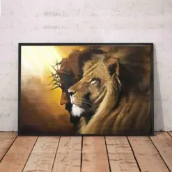 Awesome Lion And God Poster Christian Jesus Christ Poster Lion Poster Jesus Poster Religious Decor