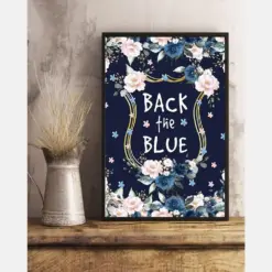 Back The Blue Flower Canvas Prints Vintage Wall Art Gifts Vintage Home Wall Decor Canvas